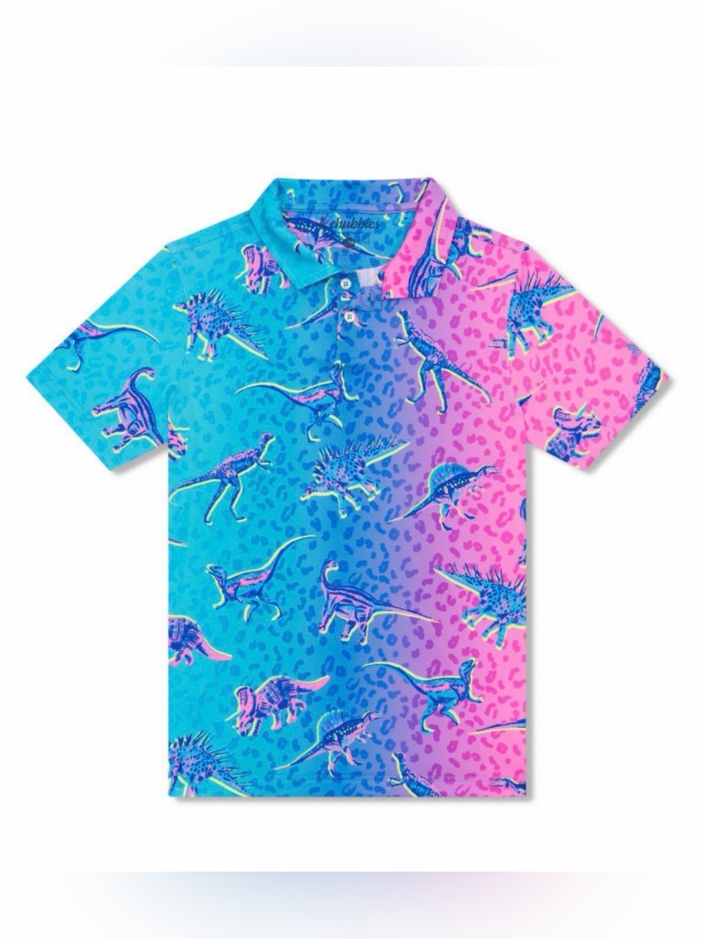 EUC Chubbies Youth Performance Polo in Dino Delight Sz XS